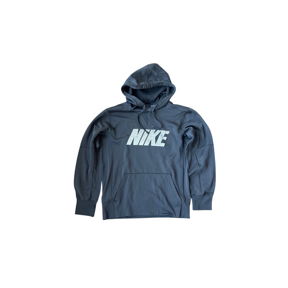 Nike Dri-FIT Men’s Small Gray Pullover Hoodie Big Logo Swoosh Athletic